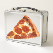 SlipperyJoe's klassische Pepperoni-Pizzaschnitt ge Metall Brotdose (Vorderseite)