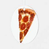 SlipperyJoe's klassische Pepperoni-Pizzaschnitt ge Ornament Aus Metall (Vorderseite links)