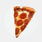 SlipperyJoe's klassische Pepperoni-Pizzaschnitt ge Ornament Aus Metall (Rückseite)