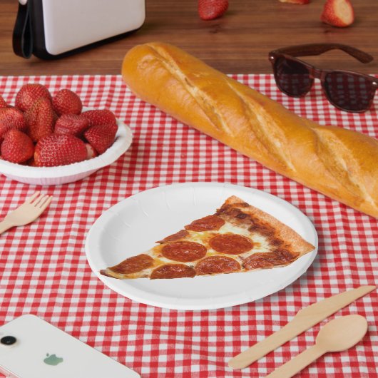 SlipperyJoe's klassische Pepperoni-Pizzaschnitt ge Pappteller (Picknick)