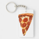 SlipperyJoe's klassische Pepperoni-Pizzaschnitt ge Schlüsselanhänger (Vorderseite)