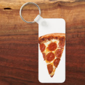 SlipperyJoe's klassische Pepperoni-Pizzaschnitt ge Schlüsselanhänger (Vorderseite)