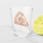 SlipperyJoe's klassische Pepperoni-Pizzaschnitt ge Schnapsglas (Rückseite)