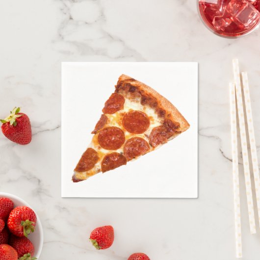 SlipperyJoe's klassische Pepperoni-Pizzaschnitt ge Serviette (Beispiel)