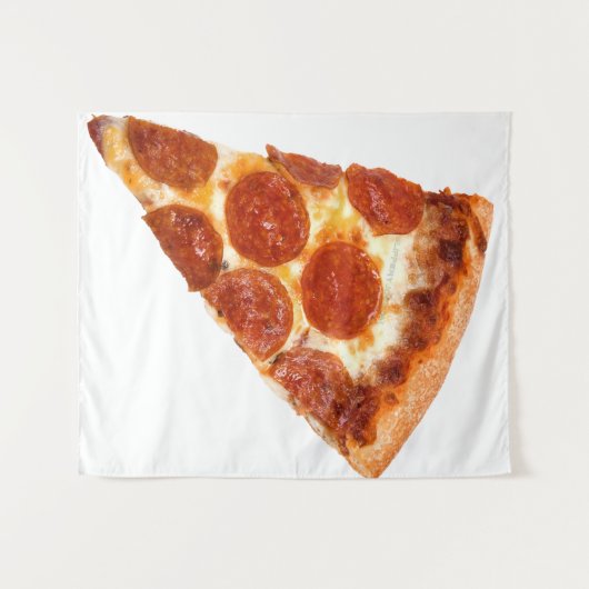 SlipperyJoe's klassische Pepperoni-Pizzaschnitt ge Wandteppich (Vorderseite (Horizontal))