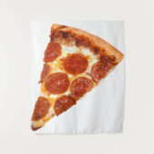 SlipperyJoe's klassische Pepperoni-Pizzaschnitt ge Wandteppich (Vorderseite)
