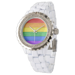 SlipperyJoe's klassischer Regenbogen-Tastsinn hand Armbanduhr