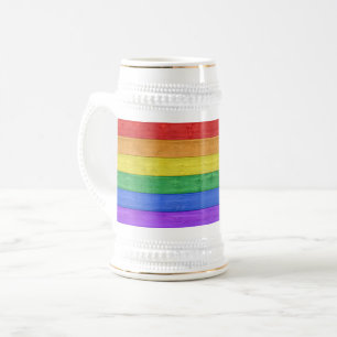 SlipperyJoe's klassischer Regenbogen-Tastsinn hand Bierglas