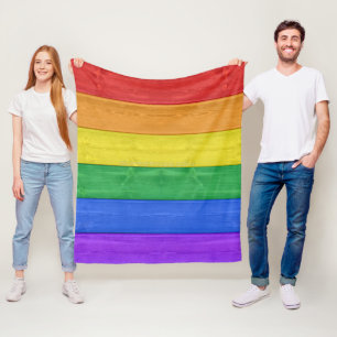 SlipperyJoe's klassischer Regenbogen-Tastsinn hand Fleecedecke