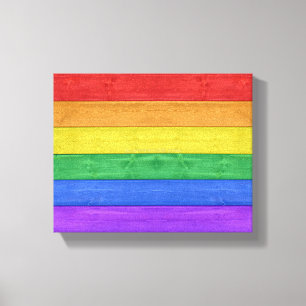 SlipperyJoe's klassischer Regenbogen-Tastsinn hand Leinwanddruck