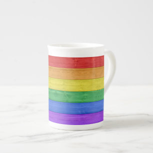 SlipperyJoe's klassischer Regenbogen-Tastsinn hand Porzellantasse