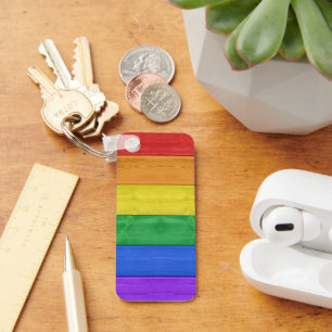 SlipperyJoe's klassischer Regenbogen-Tastsinn hand Schlüsselanhänger