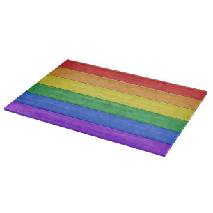 SlipperyJoe's klassischer Regenbogen-Tastsinn hand Schneidebrett