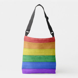 SlipperyJoe's klassischer Regenbogen-Tastsinn hand Tragetaschen Mit Langen Trägern