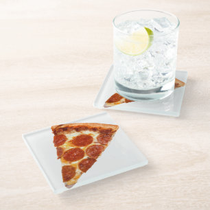 SlipperyJoe's klassisches Pepperoni-Pizza-Stück ge Glasuntersetzer