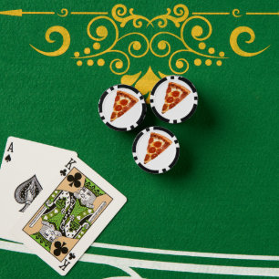 SlipperyJoe's klassisches Pepperoni-Pizza-Stück ge Pokerchips