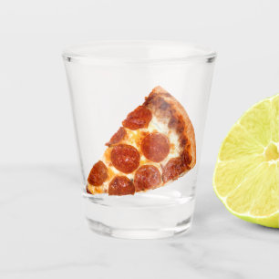 SlipperyJoe's klassisches Pepperoni-Pizza-Stück ge Schnapsglas