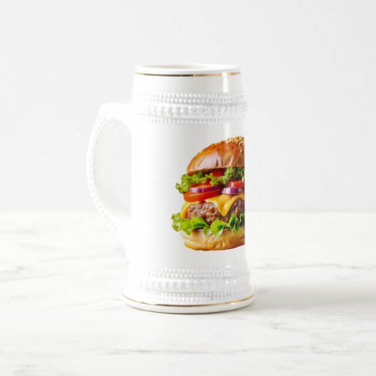 SlipperyJoe's köstlich gestapelte Hamburger-Thic Bierglas (Vorderseite Links)