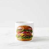 SlipperyJoe's köstlich gestapelte Hamburger-Thic Espressotasse (Vorderseite)