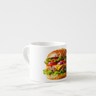 SlipperyJoe's köstlich gestapelte Hamburger-Thic Espressotasse