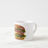 SlipperyJoe's köstlich gestapelte Hamburger-Thic Espressotasse (Vorderseite Rechts)