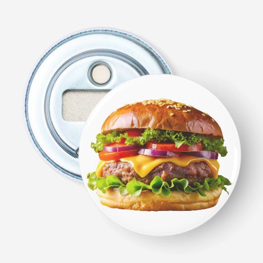 SlipperyJoe's köstlich gestapelte Hamburger-Thic Flaschenöffner (Vorderseite)