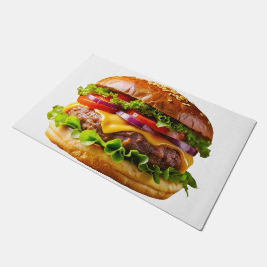 SlipperyJoe's köstlich gestapelte Hamburger-Thic Fußmatte (Schrägansicht)