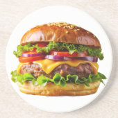 SlipperyJoe's köstlich gestapelte Hamburger-Thic Getränkeuntersetzer (Vorne)