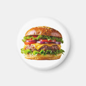 SlipperyJoe's köstlich gestapelte Hamburger-Thic Magnet (Vorne)