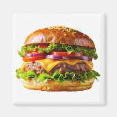 SlipperyJoe's köstlich gestapelte Hamburger-Thic Magnet (Vorne)