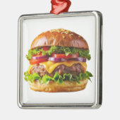 SlipperyJoe's köstlich gestapelte Hamburger-Thic Ornament Aus Metall (Links)