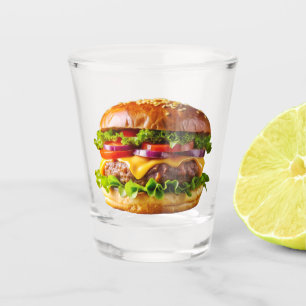 SlipperyJoe's köstlich gestapelte Hamburger-Thic Schnapsglas