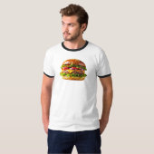SlipperyJoe's köstlich gestapelte Hamburger-Thic T-Shirt (Vorne ganz)