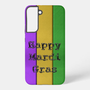 SlipperyJoe's kühnes Mardi Gras-Thema lila gold gr Samsung Galaxy Hülle