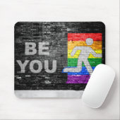 SlipperyJoe's künstlerische Be You Gay Pride-Gesch Mousepad (Mit Mouse)