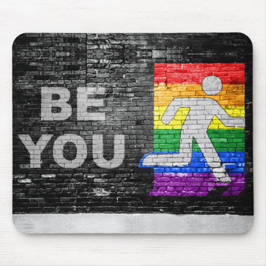 SlipperyJoe's künstlerische Be You Gay Pride-Gesch Mousepad (Vorne)