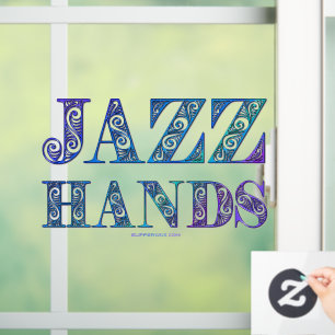 SlipperyJoe's künstlerische Jazz Hands lebendige F Fensteraufkleber