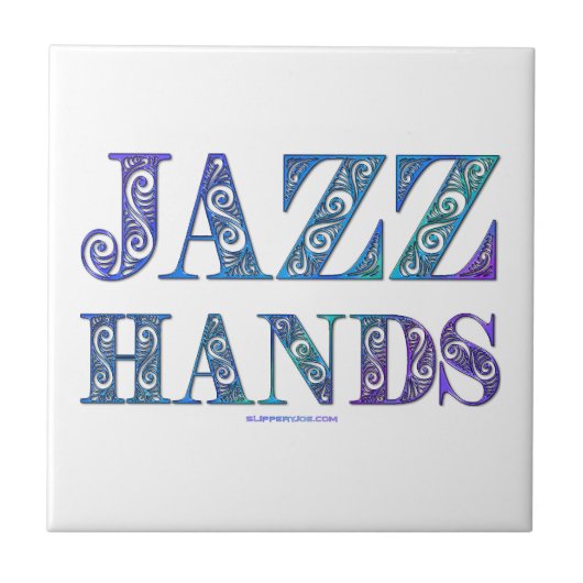 SlipperyJoe's künstlerische Jazz Hands lebendige F Fliese (Vorderseite)
