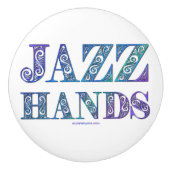 SlipperyJoe's künstlerische Jazz Hands lebendige F Keramikknauf (Vorderseite)