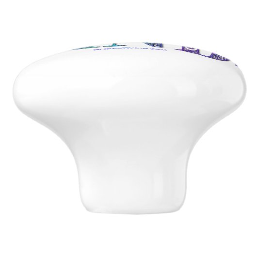 SlipperyJoe's künstlerische Jazz Hands lebendige F Keramikknauf (Seitenansicht)