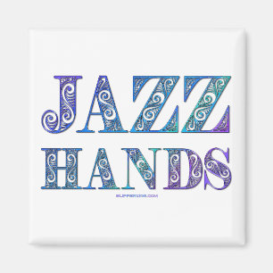 SlipperyJoe's künstlerische Jazz Hands lebendige F Magnet