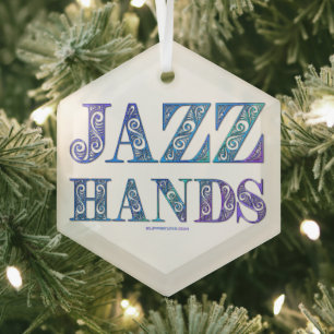 SlipperyJoe's künstlerische Jazz Hands lebendige F Ornament Aus Glas