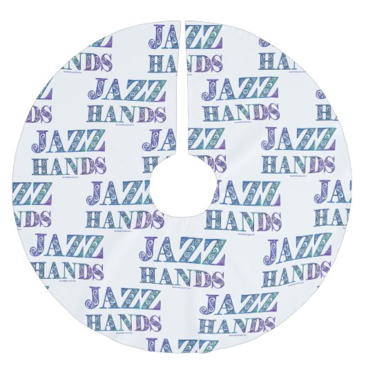 SlipperyJoe's künstlerische Jazz Hands lebendige F Polyester Weihnachtsbaumdecke (Vorderseite)