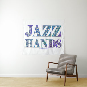 SlipperyJoe's künstlerische Jazz Hands lebendige F Wandteppich
