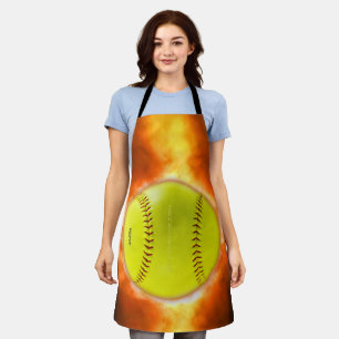 SlipperyJoe's künstlerische Softball in Flammen sc Schürze