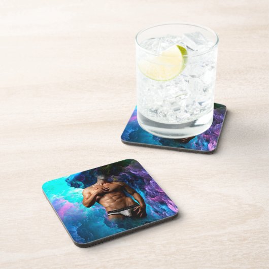 SlipperyJoe's künstlerische Unterwäsche Schwulenpr Getränkeuntersetzer (Rechte Seite)