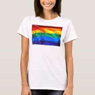 SlipperyJoe's künstlerische Welle Schwulen-Stolzfl T-Shirt