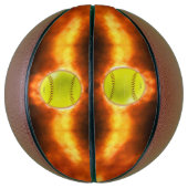 SlipperyJoe's künstlerischer Softball auf Feuer-Sc Basketball (Vertikal)