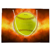 SlipperyJoe's künstlerischer Softball auf Feuer-Sc Große Geschenktüte (Rückseite)