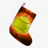 SlipperyJoe's künstlerischer Softball auf Feuer-Sc Kleiner Weihnachtsstrumpf (Vorderansicht (hängend))